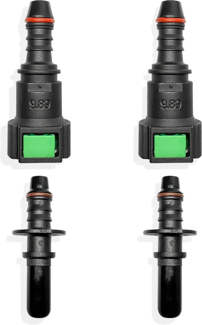 Japtend Fuel Line Quick Connect Set, 2 Sets Fuel Line Hose Quick Release Connect Fittings Include Straight Pipe Connector SAE 9.89mm to ID 8mm - Image 1